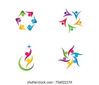 Adoption and community care Logo template vector icon