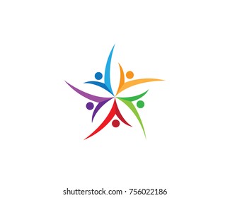 Adoption and community care Logo template vector icon