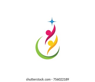 Adoption and community care Logo template vector icon
