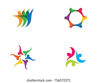 Adoption and community care Logo template vector icon