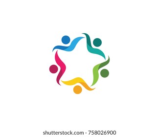 Adoption and community care Logo template vector icon