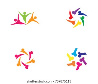 Adoption and community care Logo template vector icon