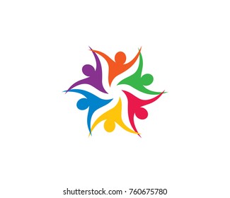 Adoption and community care Logo template vector icon