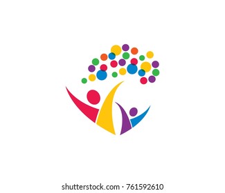 Adoption and community care Logo template vector icon