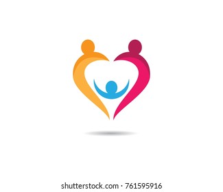 Adoption and community care Logo template vector icon