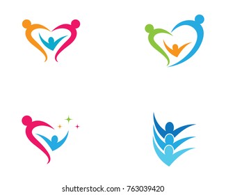 Adoption and community care Logo template vector icon