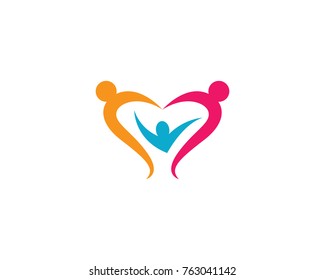 Adoption and community care Logo template vector icon