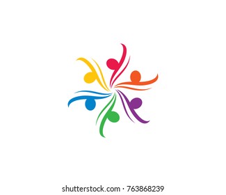 Adopción y cuidado comunitario Icono vectorial de plantilla de logotipo