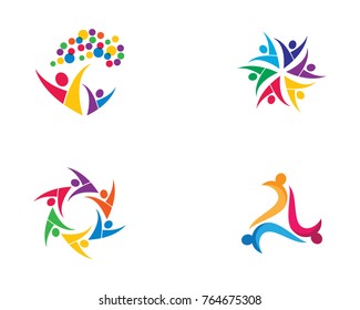 Adoption and community care Logo template vector icon