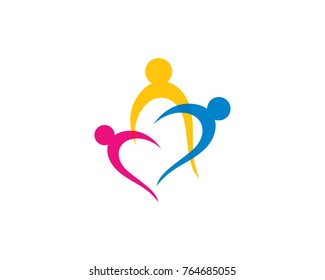 Adoption and community care Logo template vector icon