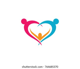 Adoption and community care Logo template vector icon