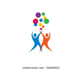 Adoption and community care Logo template vector icon