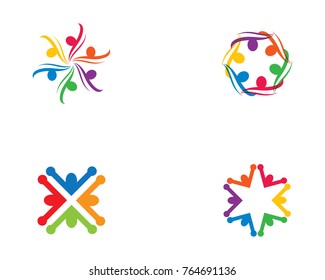 Adoption and community care Logo template vector icon
