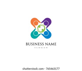 Adoption and community care Logo template vector icon