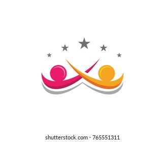 Adoption and community care Logo template vector icon