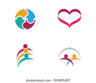 Adoption and community care Logo template vector icon