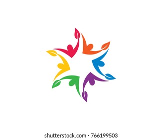 Adoption and community care Logo template vector icon