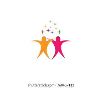 Adoption and community care Logo template vector icon