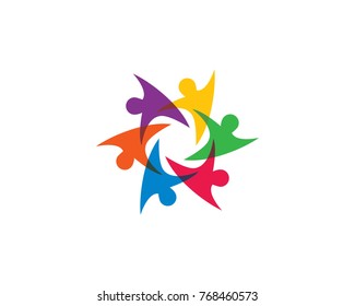 Adoption and community care Logo template vector icon