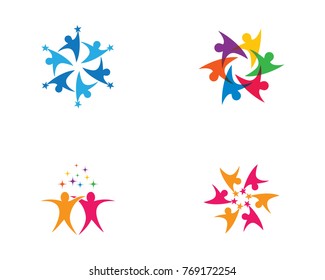 Adoption and community care Logo template vector icon