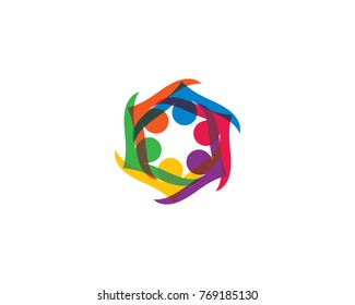 Adoption and community care Logo template vector icon