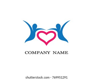 Adoption and community care Logo template vector icon