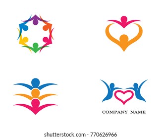 Adoption and community care Logo template vector icon