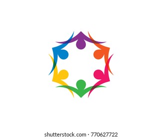 Adoption and community care Logo template vector icon