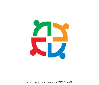 Adoption and community care Logo template vector icon