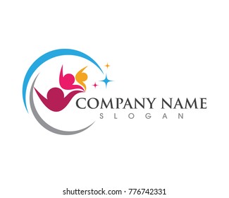 Adoption and community care Logo template vector icon