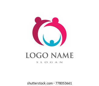 Adoption and community care Logo template vector icon