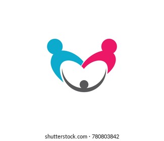 Adoption and community care Logo template vector icon