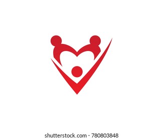 Adoption and community care Logo template vector icon