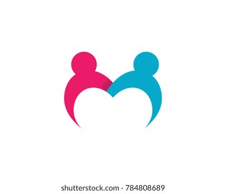 Adoption and community care Logo template vector icon