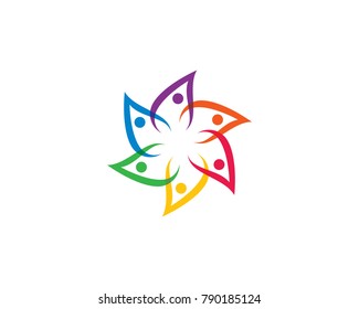 Adoption and community care Logo template vector icon