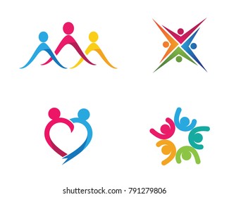 Adoption and Community care Logo template vector icon