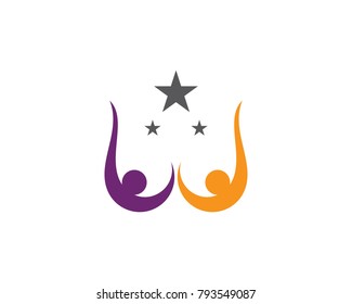 Adoption and community care Logo template vector icon
