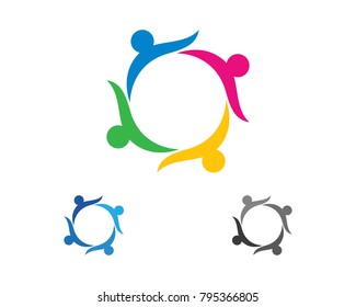 Adoption and community care Logo template vector icon
