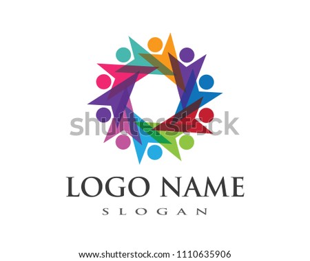 Adoption and community care Logo template vector icon