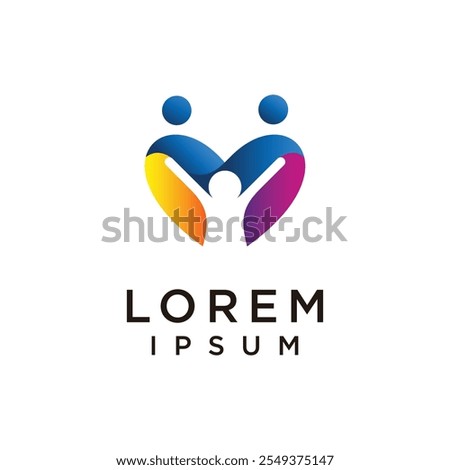 Adoption and community care Logo template vector inspiration