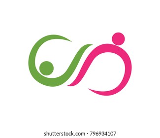 Adoption and community care logos template vector