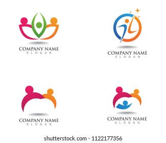 Adoption and community care template vector icon