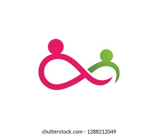 Adoption and community infinity care Logo template icon
