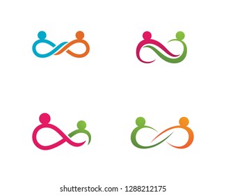 Adoption and community infinity care Logo template icon

