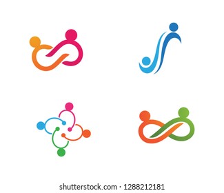 Adoption and community infinity care Logo template icon