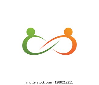 Adoption and community infinity care Logo template icon
