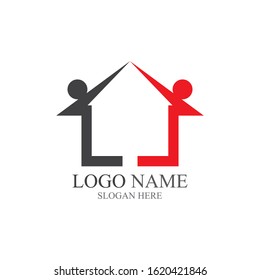 ADOPTION AND COMMUNITY LOGO VECTOR TEMPLATE ILLUSTRATION