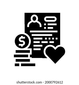 adoption cost glyph icon vector. isolated contour symbol black illustration