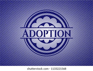 Adoption emblem with denim high quality background