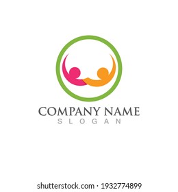 Adoption family care logo vector image